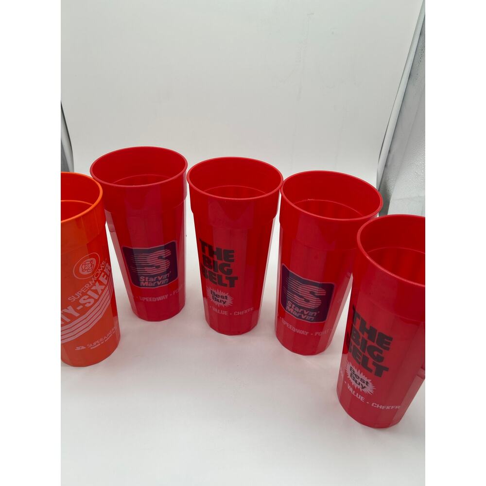 5 Vintage Speedway 46oz Cup Lot Super Marvin Big Belt Forty Sixer Super mom